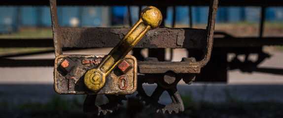 RAILWAY TRANSPORT - Lever for adjusting the brake 
