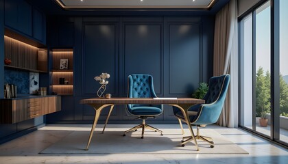 Fototapeta premium a perfect environment for work, an office interior design 