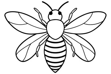 bee line art silhouette vector illustration