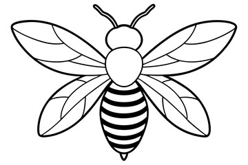 bee line art silhouette vector illustration