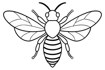 bee line art silhouette vector illustration