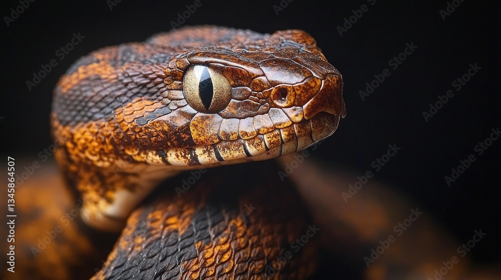 Aufkleber close-up image of a snake on a dark background