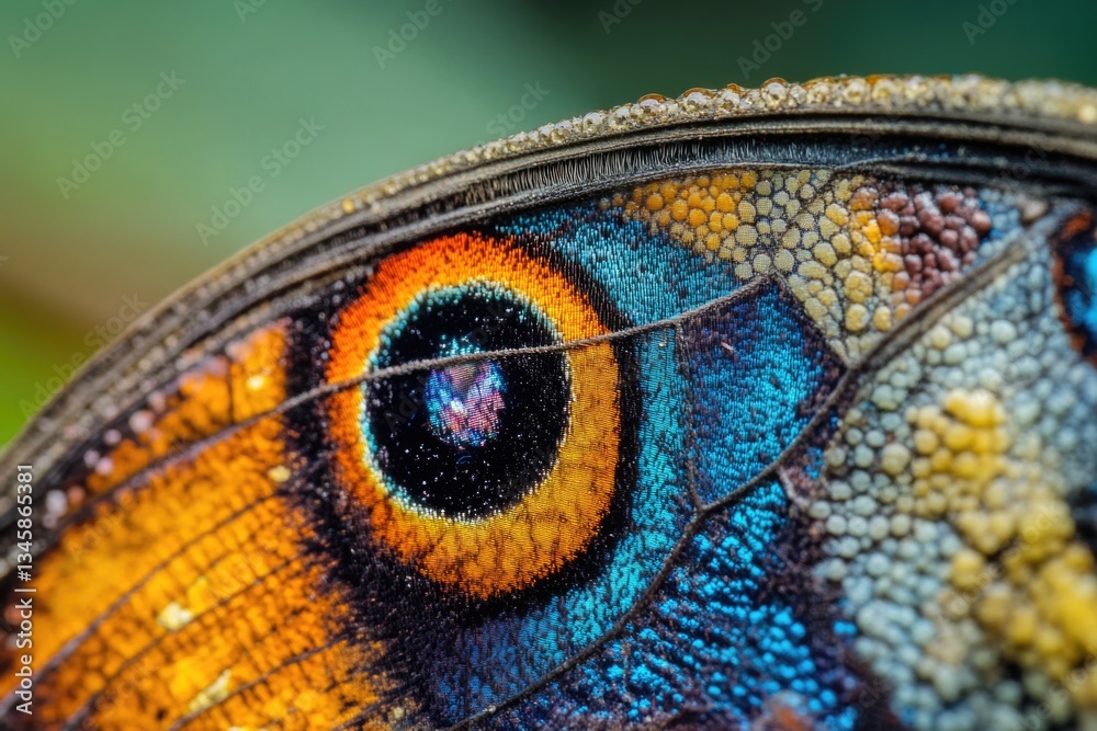 Poster close-up view of a butterfly's eye with intricate details and colors