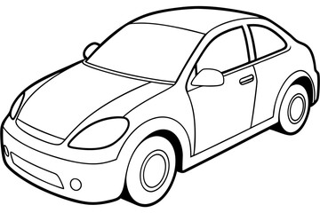 car line art silhouette vector illustration