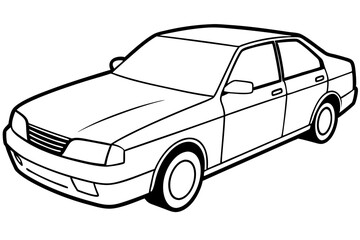 car line art silhouette vector illustration