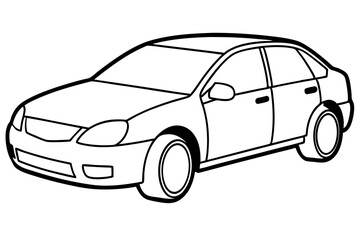 car line art silhouette vector illustration