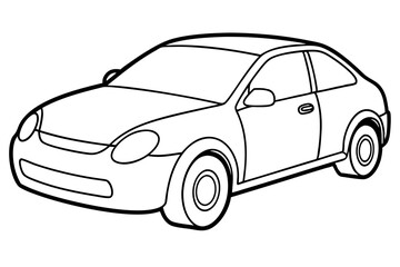 car line art silhouette vector illustration