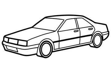 car line art silhouette vector illustration