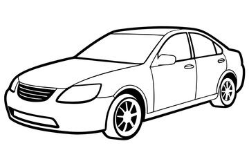 car line art silhouette vector illustration