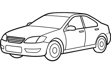 car line art silhouette vector illustration