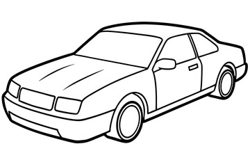 car line art silhouette vector illustration