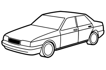 car line art silhouette vector illustration