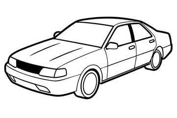 Obraz premium car line art silhouette vector illustration