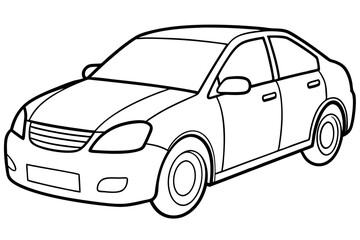 car line art silhouette vector illustration