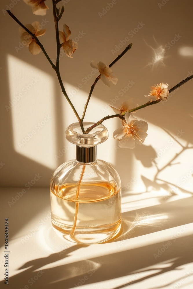 Poster a still life image of a vase filled with flowers sitting on a table