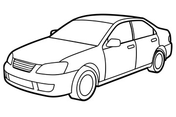 car line art silhouette vector illustration