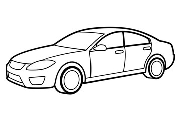 car line art silhouette vector illustration