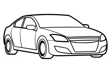 car line art silhouette vector illustration