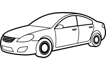 car line art silhouette vector illustration