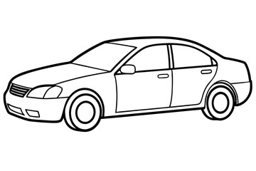 car line art silhouette vector illustration