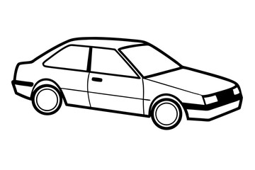 car line art silhouette vector illustration