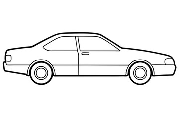 car line art silhouette vector illustration