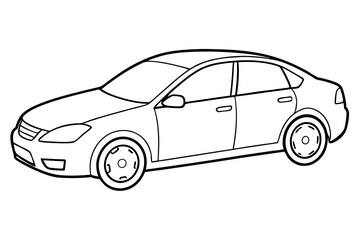 car line art silhouette vector illustration