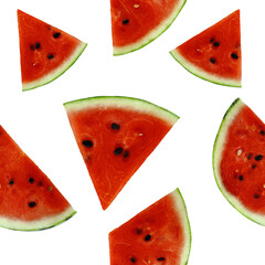 slice watermelon seamless pattern on transparent background for wallpaper and decoration