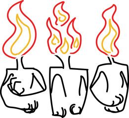 Ghosts, creatures or deities with flames instead of heads.