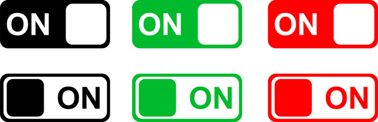Switch toggle button. Slider on off icon set. Switch power sign. Vector illustration. © JasimMughal