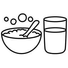 Food and water vector illustration
