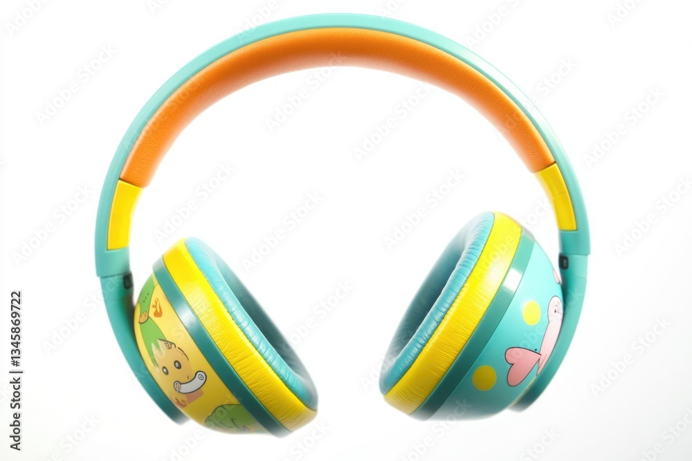 Aufkleber a close-up view of a pair of headphones, ideal for use in product photography or as a design element