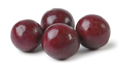 Ripe Plums for Studio Shot, White Background.