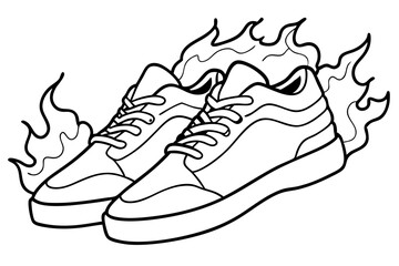 shoes line art silhouette vector illustration