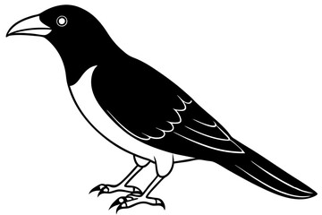 crow line art silhouette vector illustration