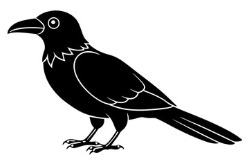 crow line art silhouette vector illustration