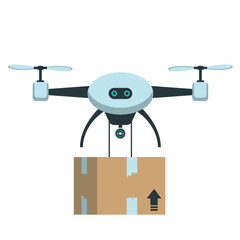 Drone Delivering Package Illustration