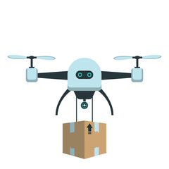 Drone Delivering Package Illustration