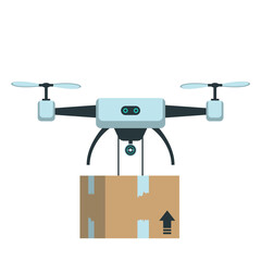 Drone Delivering Package Illustration