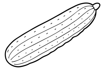 cucumber line art silhouette vector illustration