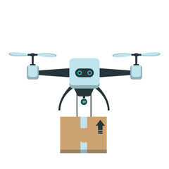 Drone Delivering Package Illustration