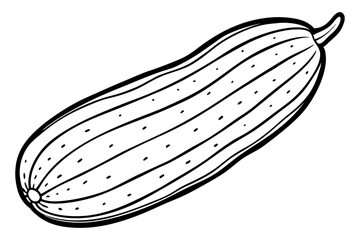 cucumber line art silhouette vector illustration