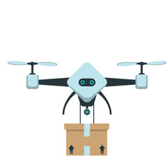 Drone Delivering Package Illustration
