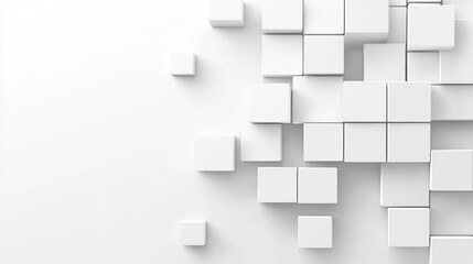 Obraz premium Abstract geometric white cubes background