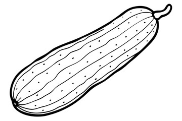 cucumber line art silhouette vector illustration