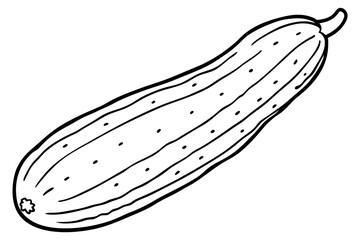 cucumber line art silhouette vector illustration