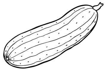 cucumber line art silhouette vector illustration