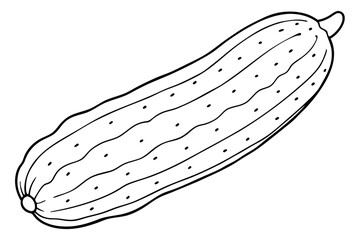 cucumber line art silhouette vector illustration