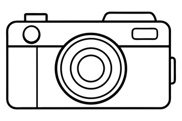 digital camera line art silhouette vector illustration