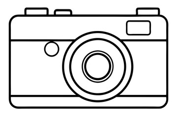 digital camera line art silhouette vector illustration